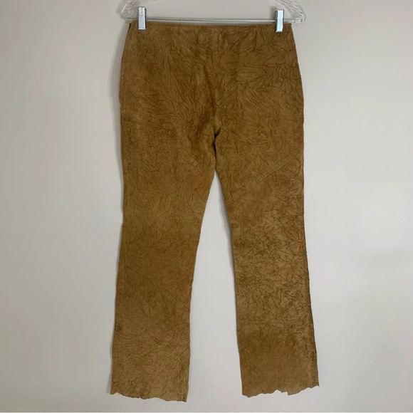 Danier Suede Textured Leather Retro Pants Boho Hippie 6 - Picture 2 of 15